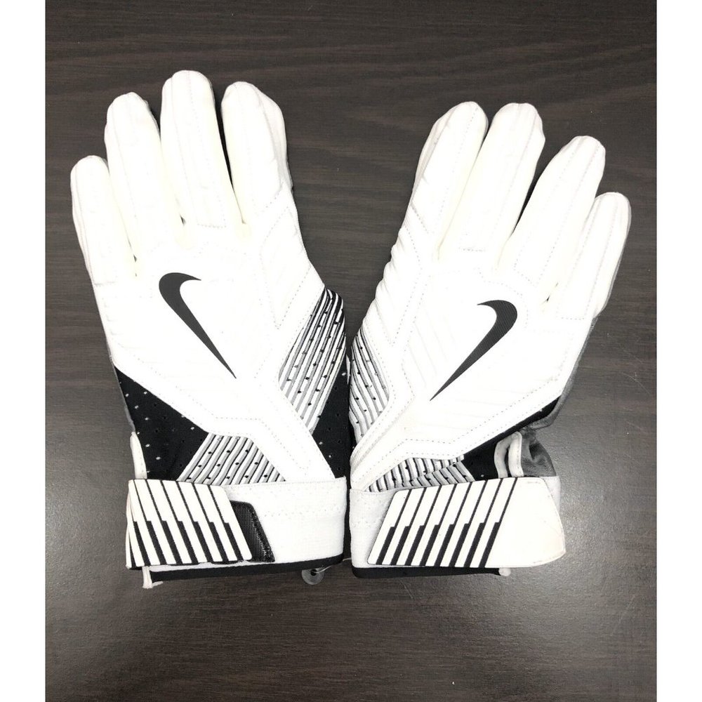 Nike Mens D-Tack 5.0 Lineman Football Gloves Leather PGF463-100 White Adult 3XL
